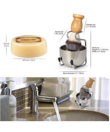 Men's Shaving Brush Kit with Badger Hair Brush, Goat Milk Shaving Soap, 2-Layer Shaving Bowl, and Stainless Steel Stand - Perfect Men's Gift (Silver) - Buy Online on GoSupps.com