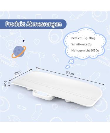 Buy Costway Digital Baby Scale - Bluetooth Multifunctional Scale for Kids & Pets 30kg Capacity Weight & Height Measurement Tara & Holding Function - Buy Online on GoSupps.com