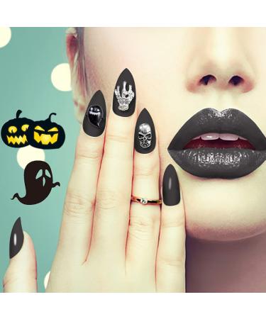 WOKOTO 30pcs Halloween 3D Nail Charms Set for Spooky Nail Art - Skull Spider Skeleton Hand Cross Metal Nail Studs Decorations for Acrylic Nails - Halloween Charms Kit - Buy Online on GoSupps.com