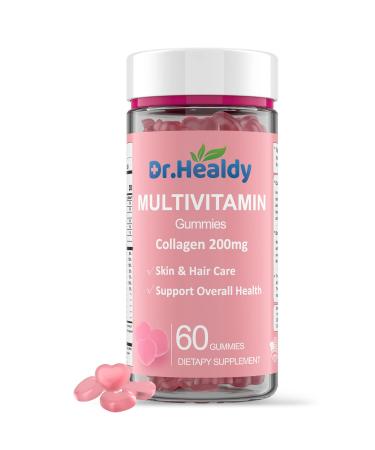 Multivitamin for Women Multivitamin Gummies with 200mg Collagen Supplement with Vitamin A C D E B6 B12 K1 Support Immune and Overall Health Best Gifts for Women 60 Count Multivitamin(Pack of 1)