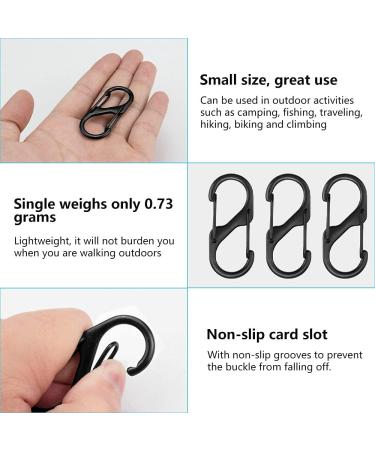 Golrisen 20 Pcs Shape Carabiner Hooks - 50mm Mini Keychain Clips for Hiking Fishing & Camping - Durable Black Metal Double Carabiners - Buy Online on GoSupps.com
