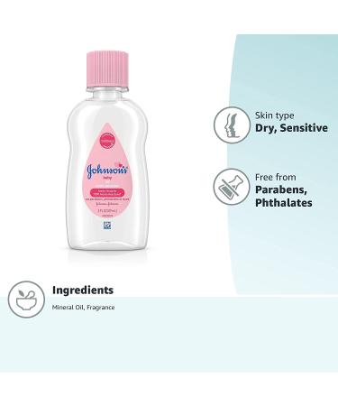 Johnson's Baby Oil 3 fl. oz - Hypoallergenic & Original Mineral Oil for Moisture Protection - Buy Online on GoSupps.com