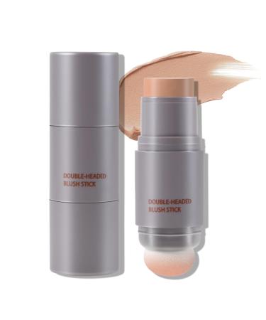 BOOBEE CREME ROUGE Stick Double Head Lightweight Long -lived color natural Rouge makeup stick Multi Face Need for cheek lip and eye 02# 10 g (1 Pack)