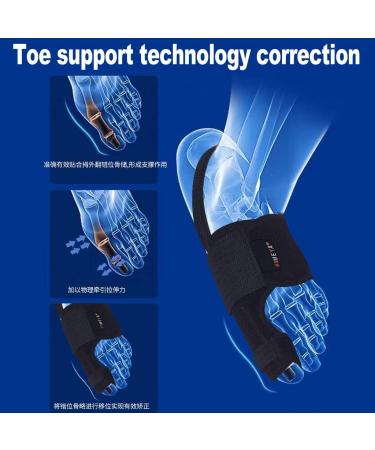 Bunion Corrector Brace for Men and Women - Hallux Valgus Splint Pads with Toe Separators and Straightener - Black - Buy Online on GoSupps.com