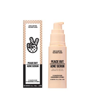 Peace Out Skincare Acne Serum. Daily Multi-Benefit Face Serum with 2% Salicylic Acid to Target Pimples Zits Blemishes and Breakouts For Clearer-Looking Skin 1 fl oz Acne Serum 3.0
