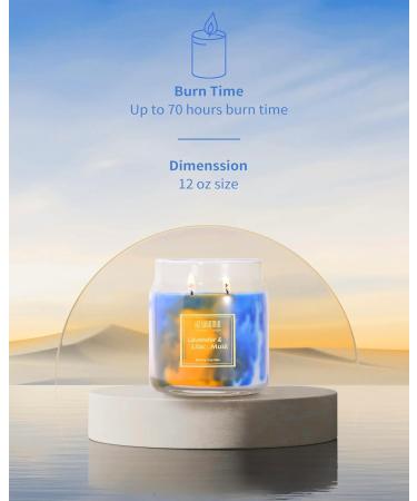 Shop Lavender Candle - 2 Wick Soy Wax 80-Hour Burn Strong Scent | Aromatherapy & Gift for Women | Coastal Ocean Effect - 12oz - Buy Online on GoSupps.com