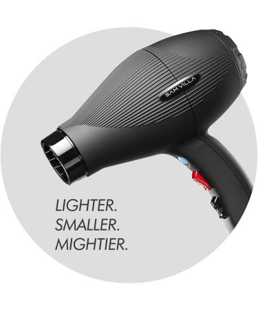Sam Villa Lightweight Ionic Hair Dryer - Professional Quiet Variable Speed & Temperature - Black Matte Soft Touch - Buy Online on GoSupps.com