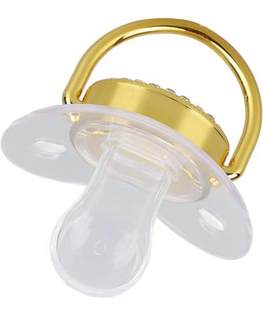 Personalized Bling Baby Pacifier Set | Golden Letter Pacifier & Clip | Custom Silicone Nipple for Infants - Buy Online on GoSupps.com