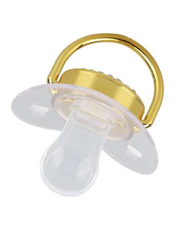 Golden Transparent Silicone Baby Pacifier for Baptism - Letter C | International Shipping Available - Buy Online on GoSupps.com