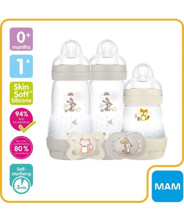 MAM Easy Start Colours of Nature Woodland Anti-Colic Starter Set - Non-Shiny Matt Finish - Newborn Bottle Set and Soother - Buy Online on GoSupps.com