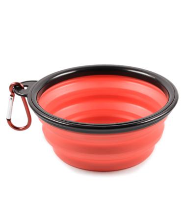 PhoneNatic Foldable Silicone Dog Bowl in Red Travel Bowl for Dogs and Cats with Carabiner - S Red 350 ml 60014328 Red S