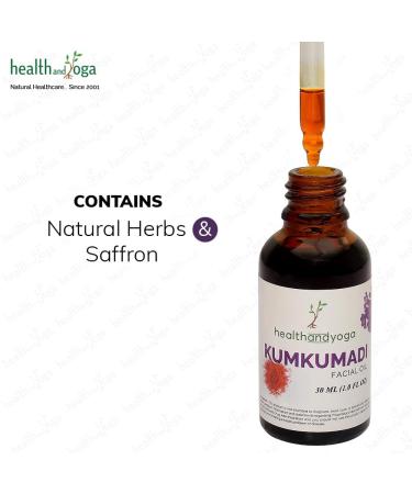HealthAndYoga Kumkumadi Face Glow Oil - 100% Ayurvedic - Boosts glow & brightens Skin - Anti-Aging - Reduces dark spots pigmentation - For all Skin types - 30 ml - Buy Online on GoSupps.com