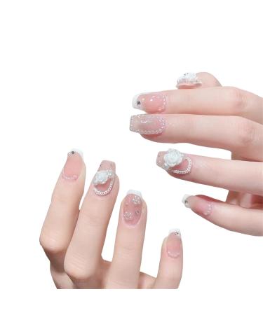 Press On Nails 10pcs Wearable Manicure Piece Handmade Fake Nails Reusable Artificial False Nails Set for Women and Girls (XL) (XL) X-Large