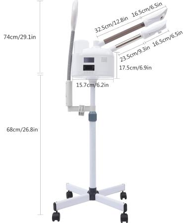  Giuffrida 3 in 1 750W Facial Steamer Nano Heat Spray Facial Sauna PTC Heating Technology Pore Cleaner Ozone Vaporizer 360 Rotating Smart Touch Screen LED Light Magnifier - Buy Online on GoSupps.com