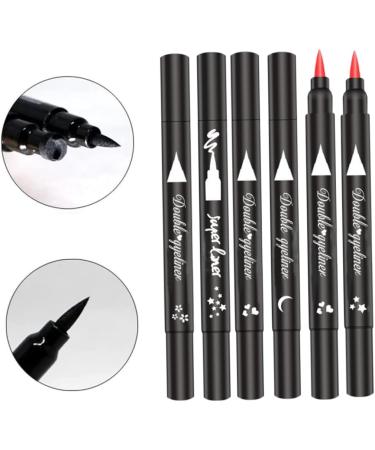 Eyeliner Stamp 2 in 1 Double-Head Waterproof Liquid Eyeliner Pen Make-Up Tool Black Heart Liquid Eyeliner - Buy Online on GoSupps.com
