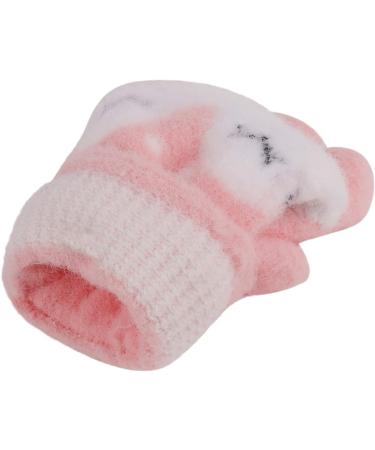 Baby Toddler Cartoon Deer Winter Thicken Wool Knitted Magic Mittens Convertible Fingered Gloves Insulated Snow Cold Weather Fluffy Mittens for Girls Boys Age 1-4Years Xmas Gift Pink Deer-Convertible - Buy Online on GoSupps.com