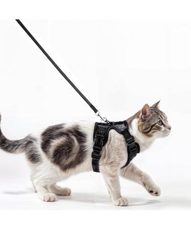Comfortable Black XS Cat Dishes with Leash | Breathable Air Mesh Easy to Use Fits Neck 21-28 cm & Chest 35-41 cm - Buy Online on GoSupps.com