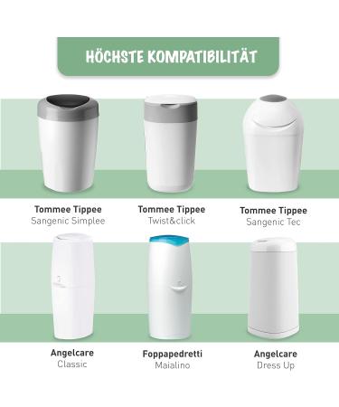 8-Pack Anti-Odor Refill Cassettes for Foppapedretti Maialino Angelcare Tommee Tippee Twist & Click Simplee Tec Litterlocker II Diaper Locker - International Shipping Available - Buy Online on GoSupps.com
