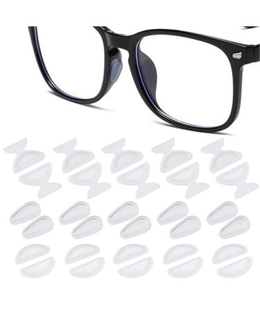 Bekecidi 15 pairs of glasses nose pads self-adhesive nose pads soft silicone-nose pads non-slip airbag glasses nose pads 3 forms of glasses pads for sunglasses reading glasses transparent