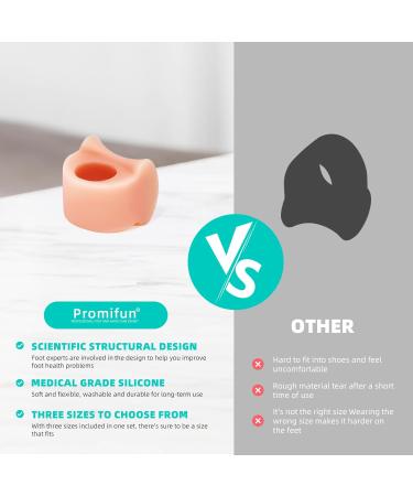 Toe Separators for Women | Gel Spacers for Bunions & Overlapping Toes | Big Toe Alignment Correctors (12 Pack 3 Sizes Beige) - Comfortable Relief & Support - Buy Online on GoSupps.com