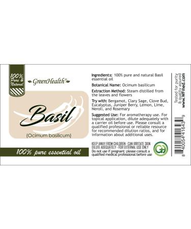 Basil Essential Oil 1/3 fl oz (10 ml) Glass Bottle 100% Pure Essential Oil - Buy Online on GoSupps.com