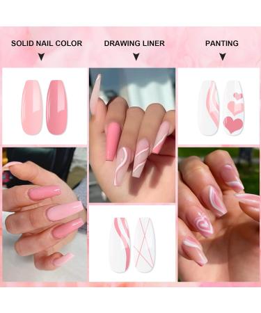 Rechoo Liner Nail Gel Polish 10ML - 2pcs Pink Gel for French Manicure & Nail Art - Buy Online on GoSupps.com