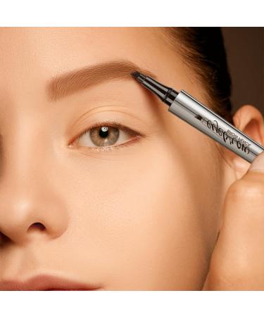 Waterproof 3D Eyebrow Pencil with 4 Fork Tips - Microblading Hair Drawing Long-Lasting Red-Brown Brow Pen for Natural Eyebrow Makeup - Buy Online on GoSupps.com
