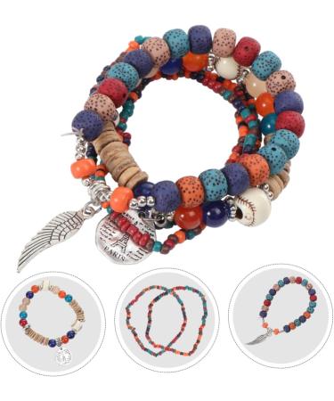 SAFIGLE 1pc Elastic Bead Bracelet Bohemia Bracelet Jewelry Bracelets Charm Bracelets Statement Bracelets for Women Stretch Bracelets for Women Miss Beads Fashion Resin 18X2.8cm Colorful - Buy Online on GoSupps.com