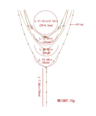 DoubleNine Bohemian Multilayered Necklace - Elephant Horn Moon Choker & Long Chain Jewelry for Women & Girls (Silver) - International Shipping - Buy Online on GoSupps.com