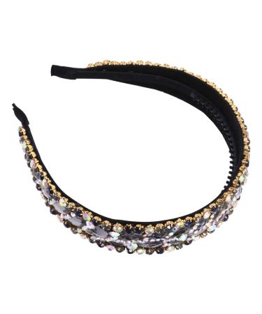 Lurrose Baroque Rhinestone Headband for Women | Wide Elastic Stretch Hair Accessories | International Shipping - Buy Online on GoSupps.com