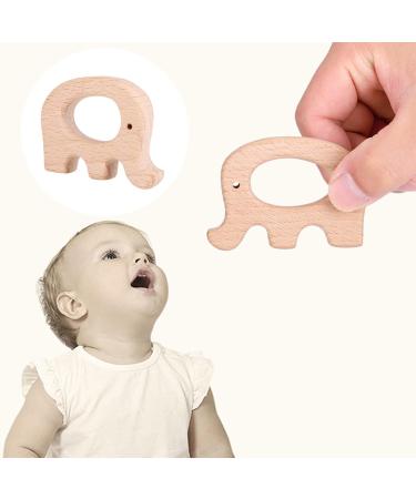 Tnfeeon Elephant Wooden Teething Ring - 5 Eco-Friendly Baby Bite Toys for Pain Relief | DIY Natural Wood Accessories for Toddlers - Buy Online on GoSupps.com