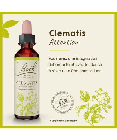 Bach Clematis No. 09 - 20ml | Natural Flower Remedy for Clarity | Fast International Shipping - Buy Online on GoSupps.com