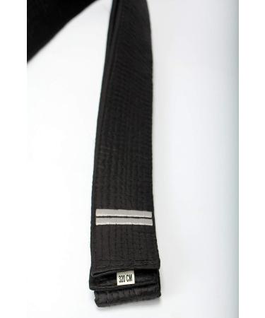 Shihan Power Sports 2 DAN BAR Karate Black Belt | 320cm Length | Satin Silver Embroidery - Buy Online on GoSupps.com
