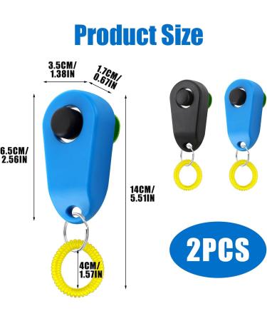 Dog Training Clickers Finger Loop 2 PCS Reinforces Positive Behaviour Train Clicker Aid Tool Professional Effective Trainer Tools Comfortable Grip Suitable for Dogs Puppies Cats Pets Black and Blue - Buy Online on GoSupps.com