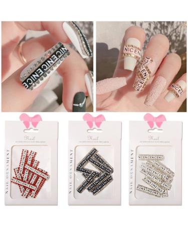 Nail Decor Manicure Charms English Letters Diamond Nail Art Decorations 3D Nail Sticker(4) Style4 - Buy Online on GoSupps.com