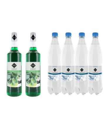 Wine And More Set of 4 Gilbert & Lemonade Syrups: Gilbert Mint Syrup (2 x 1 L) - Gilbert Lemonade