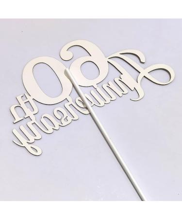 Tenhaisi Glittery Silver Happy 60th Anniversary Cake Topper Hello 60 Wedding Party Decorations - 60th Wedding Anniversary Cake Topper - Cheers to 60 Anniversary Birthday Party Supplies - Buy Online on GoSupps.com