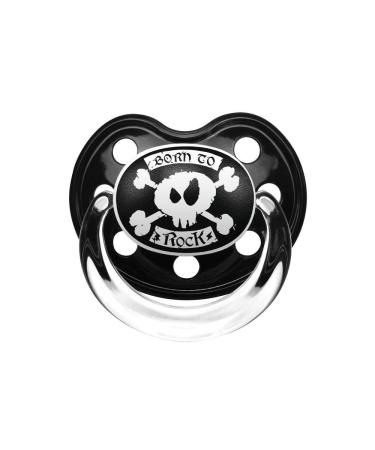 born to rock - pacifier black size 2 (6-18 months) 100% statement from Metal Kids