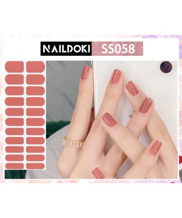NAILDOKI Nail Stickers - 6 Sheets, 132 Pieces Full Wraps & Strips for Women & Girls | Self-Adhesive Gel Nail Art Decals - Buy Online on GoSupps.com