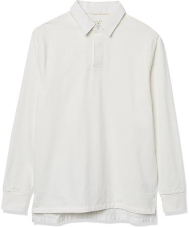 Buy Amazon Essentials Men's Organic Cotton Long Sleeve Rugby Top - Ivory | International Shipping Available - Buy Online on GoSupps.com