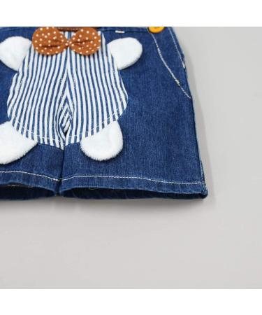 KIDSCOOL SPACE Baby Girl Jean Overalls with 3D Bunny | Toddler Denim Outfit 2-3 Years Blue-2084 - Buy Online on GoSupps.com