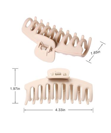 4 Pcs Large Hair Claw Clips for Thick Curly Hair - Strong Hold Matte Finish - Neutral Hair Accessories for Women - Buy Online on GoSupps.com