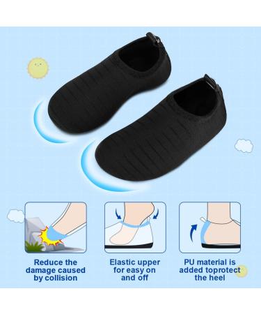 Kids Beach Swim Shoes | Non-Slip Quick Dry Aqua Socks for Boys & Girls | 7/7.5 UK Child | Black - Buy Online on GoSupps.com