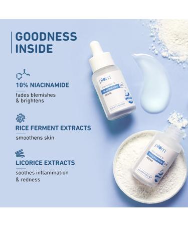 Plum 10% Niacinamide Face Serum with Rice Water - Clear & Bright Skin for All Skin Types | Fragrance-Free | 1.01 Fl Oz - Buy Online on GoSupps.com