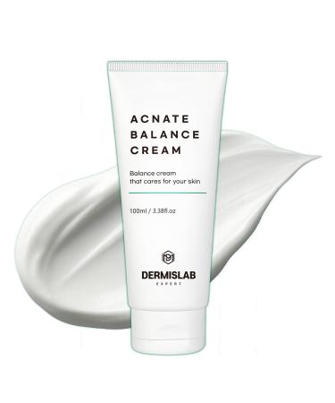 DermisLab Acnate Balance Cream Korean Skincare Niacinamide & Ceramide Oil-Moisture Balancing & Hydrating Face Cream | 100 ml / 3.38 oz