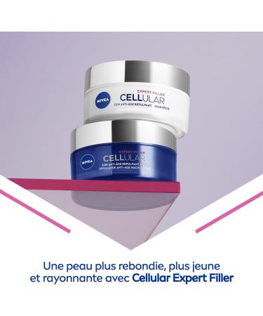 NIVEA CELLULAR Expert Filler Night Care (1 x 50 ml) Anti-aging firming face cream enriched with pure folic acid and hyaluronic acid Plumping care for mature skin - Buy Online on GoSupps.com