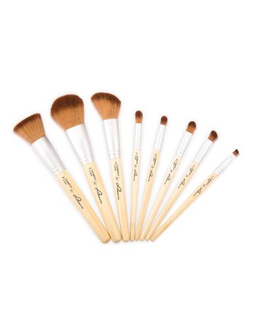Luvia Cosmetics Bamboo Leaf Makeup Brush Set | 8 Sustainable Bamboo Brushes & Linen Storage Bag | Vegan & Allergy-Friendly - Buy Online on GoSupps.com