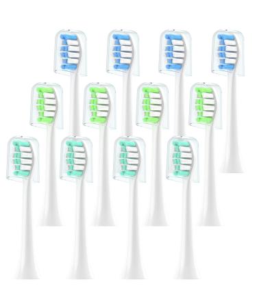 OralClass Toothbrush Replacement Heads Compatible with Sonicare Electric Toothbrushes Medium to Soft Electric Brush Head Refills Fit for Philips Sonic Care Click on Handles 12 Pack