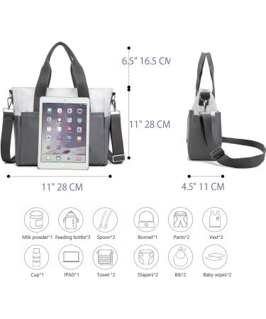 ROYAL FAIR Nappy Changing Bag for Mom and Dad - Portable Messenger Tote with Pram Clips - Grey Small - Buy Online on GoSupps.com
