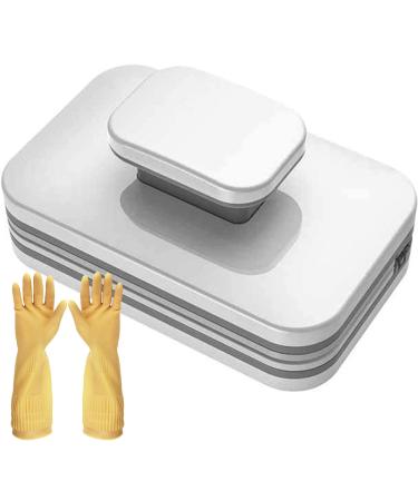 LTLJX Magnetic Window Cleaner Double Sided Outside Window Cleaner Tool with Comfortable Handle Wiper for High-Rise Glass Or Fish Tanks Glass Thickness 18 to 30mm